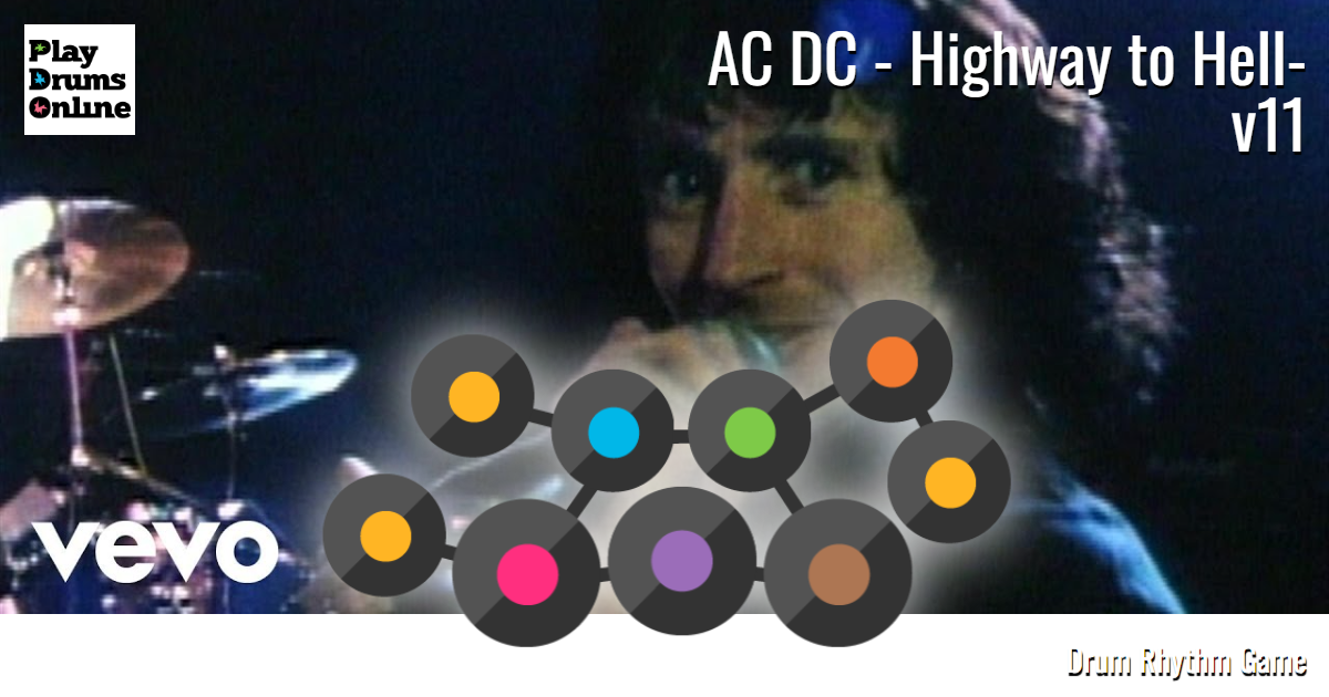 AC DC - Highway to Hell-v11 Rhythm game drums. - Play drums online
