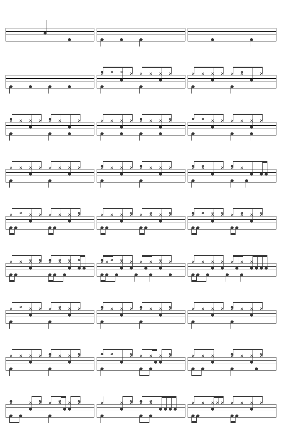 eskimo joe Foreign Land drum sheet