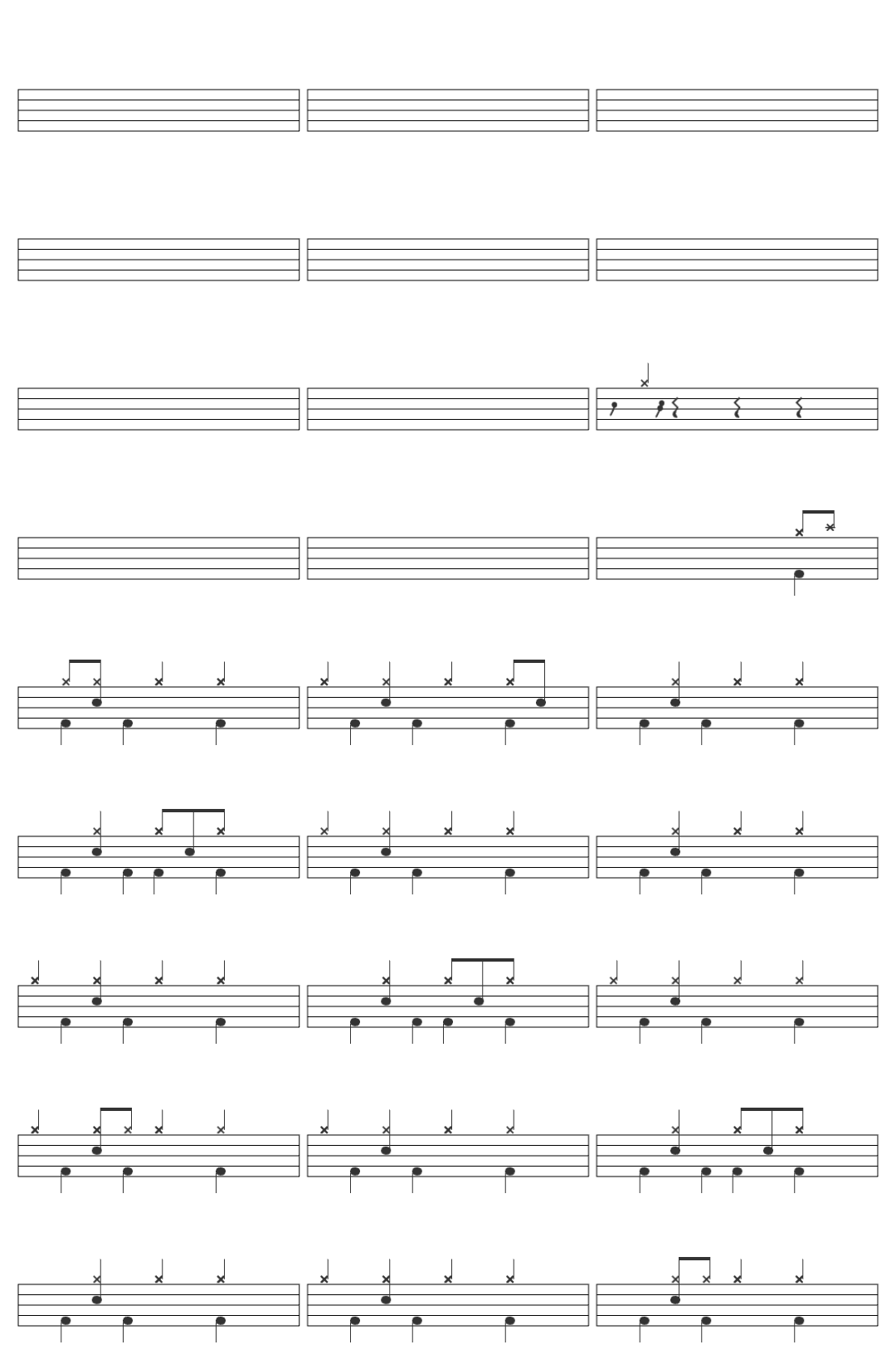 Thrice Black Honey-v2 drum sheet