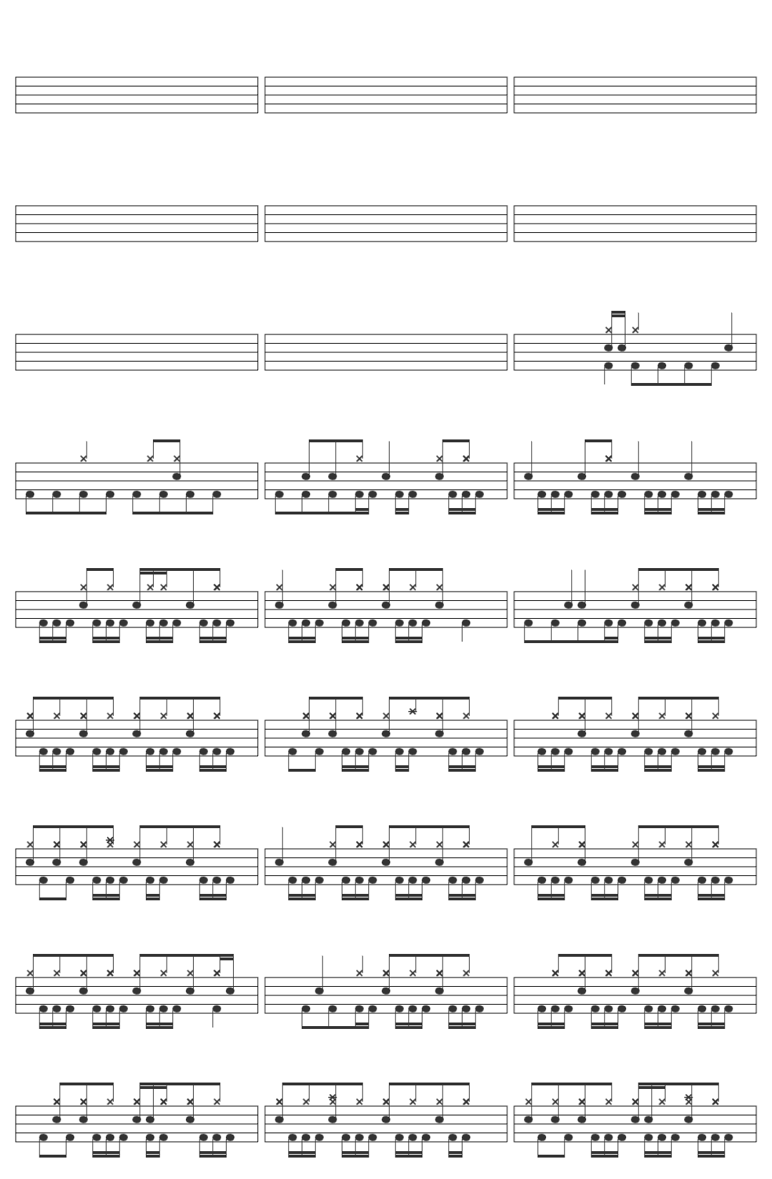 Nirvana Territorial Pissings drum sheet