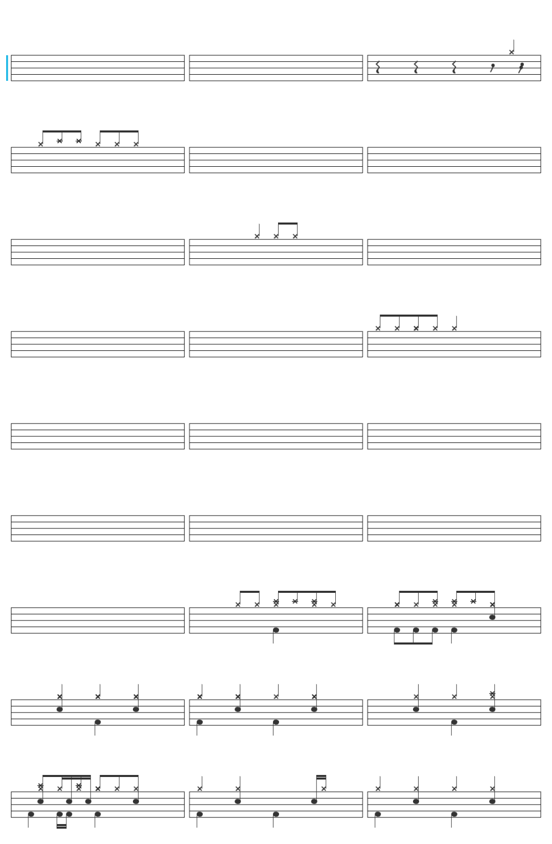 Pantera The Sleep drum sheet