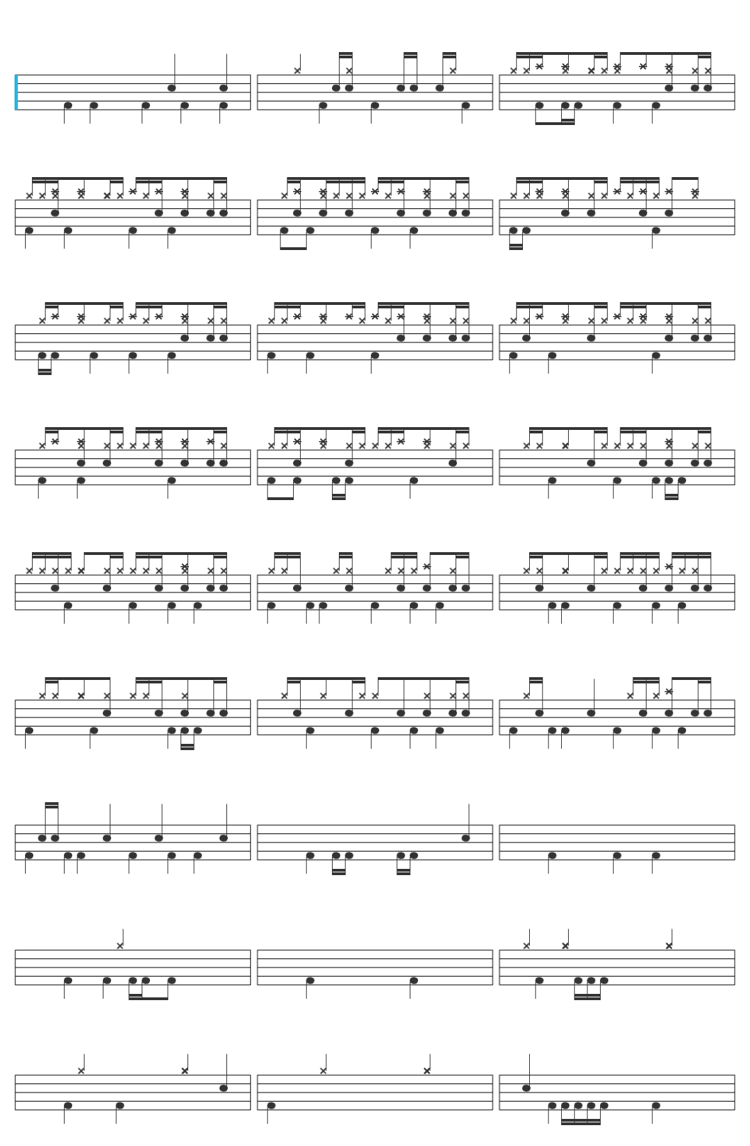 The Battle Bricks OST Science's Downfall drum sheet