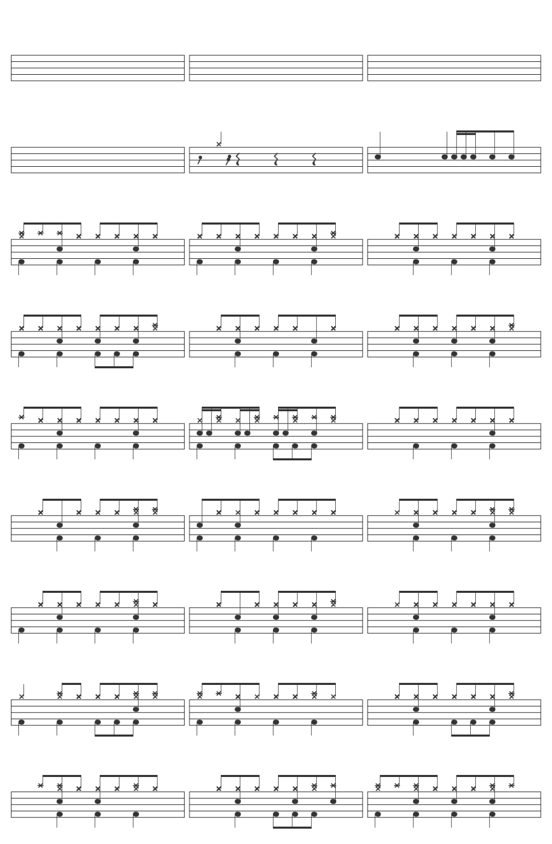 Ray Parker Jr. Ghostbusters drum sheet