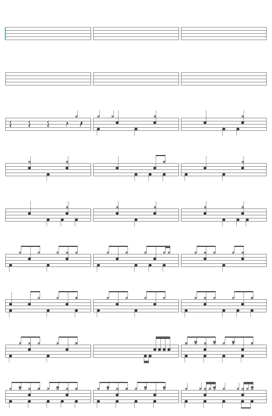 Taylor Swift New Romantics drum sheet
