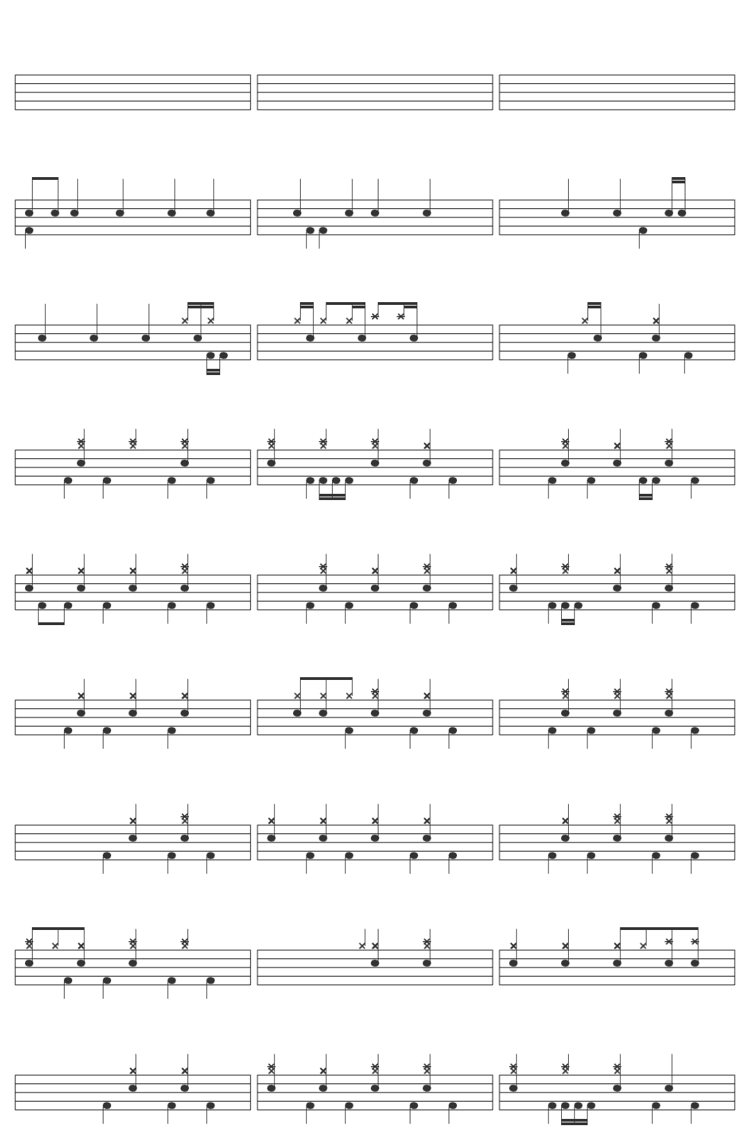 Neny 5 a půl drum sheet