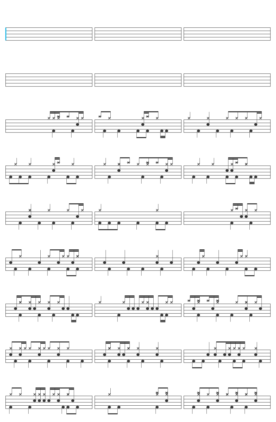 The Living Tombstone I Can't Fix You feat. Crusher P drum sheet