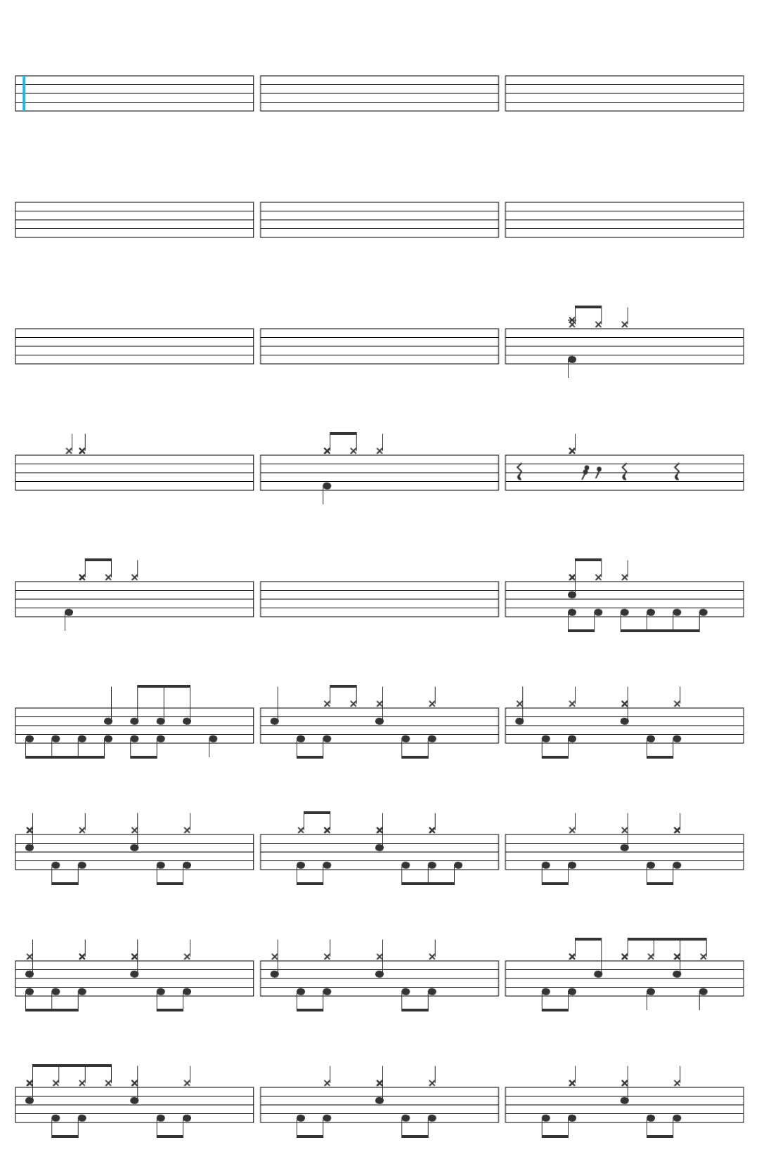 Guns N Roses Sweet Child O' Mine-v3 drum sheet
