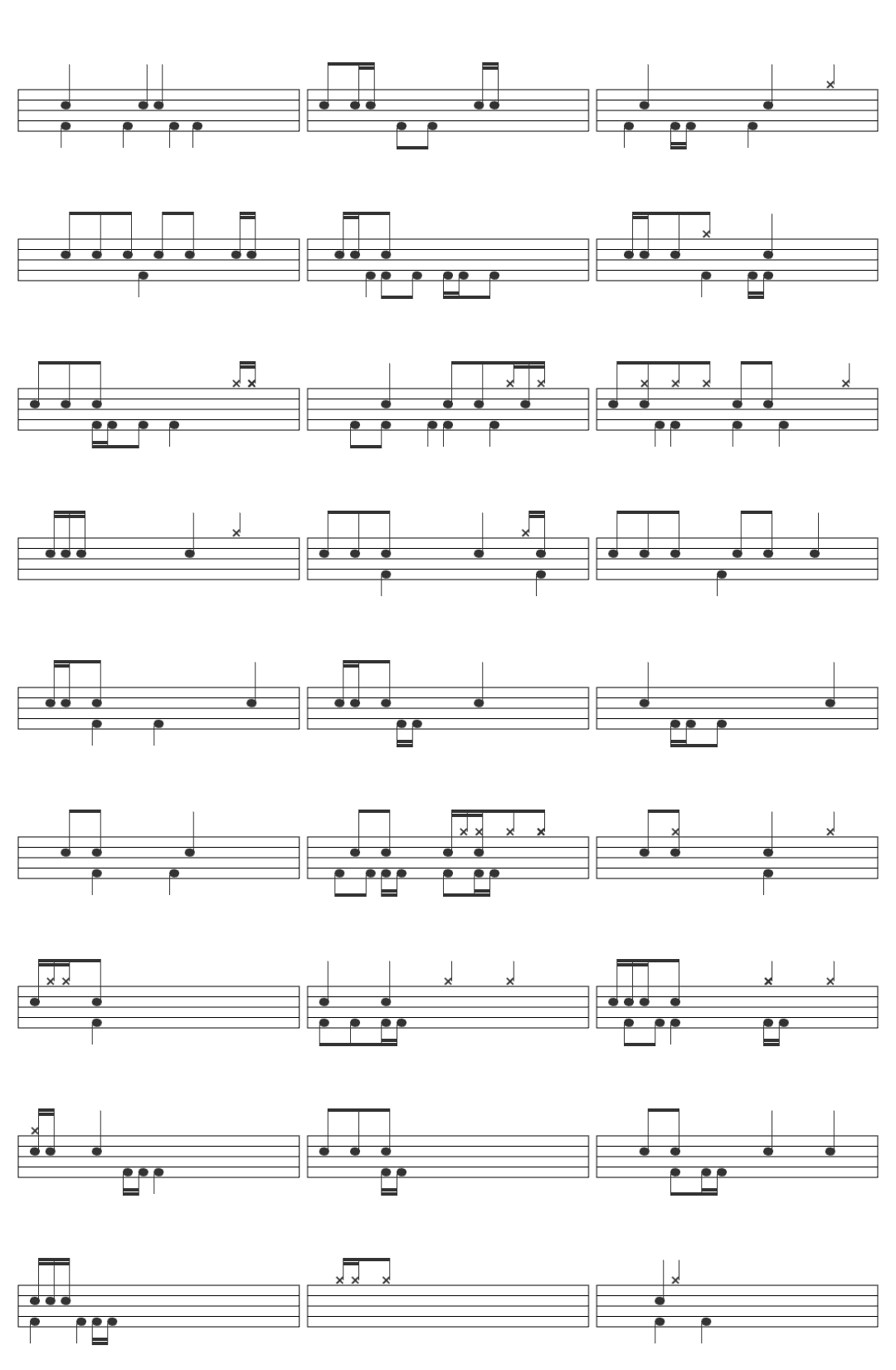 Sawano Hiroyuki Ema drum sheet