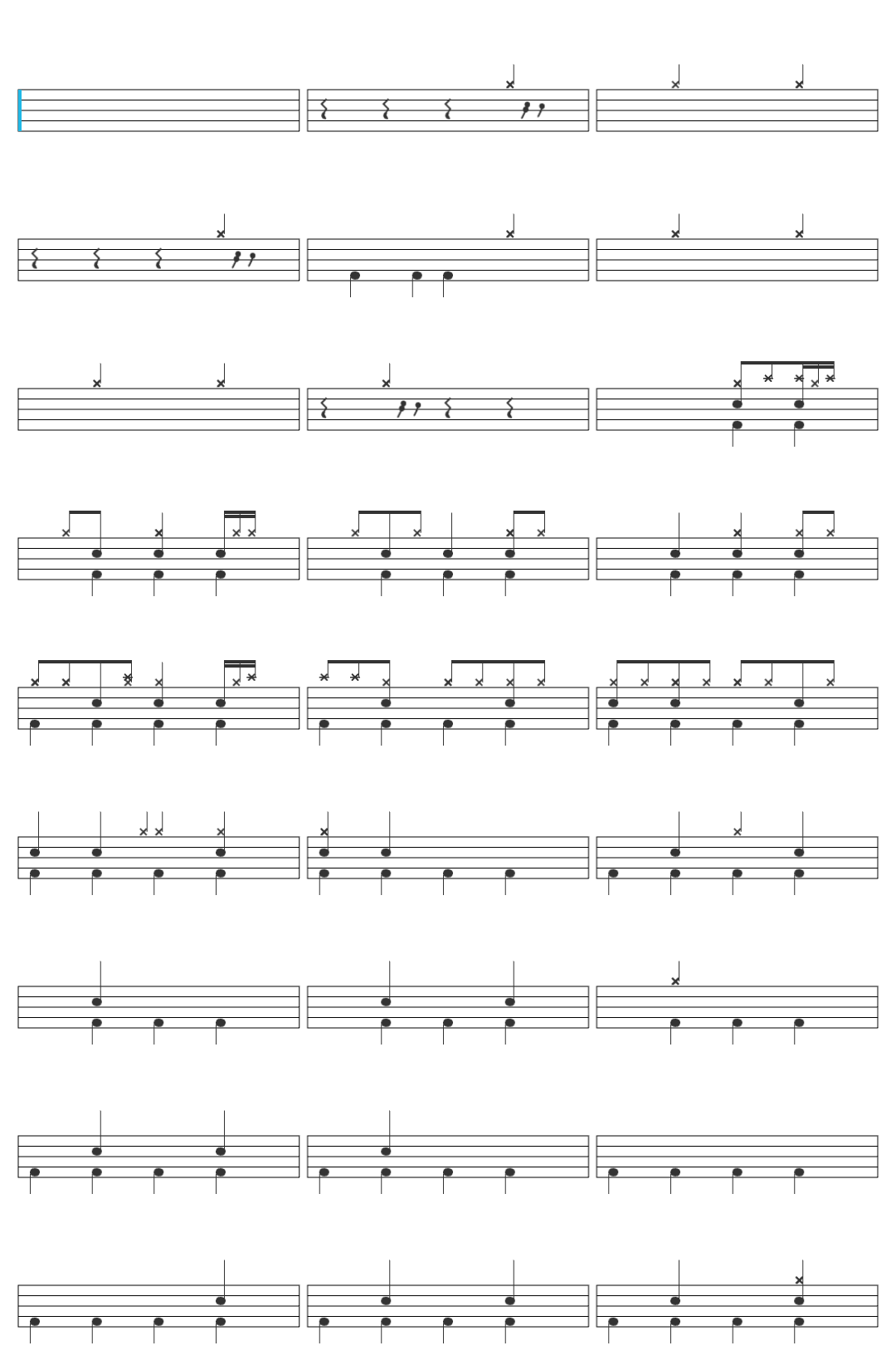 Fall Out Boy Beat It Michael Jackson cover drum sheet