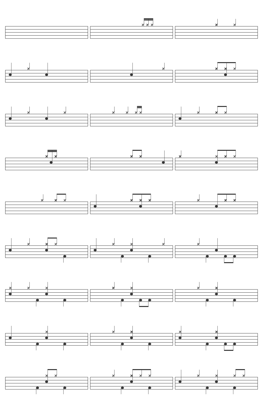 Queen Under Pressure Remastered 2011 drum sheet