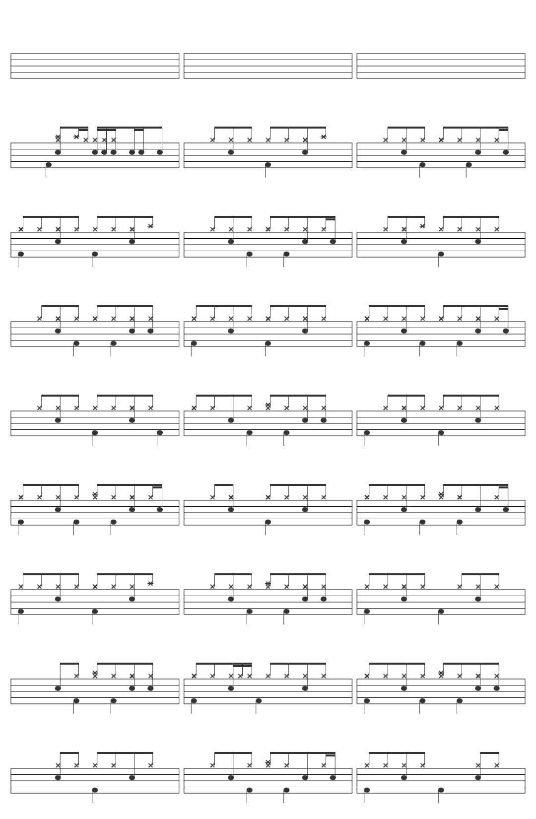 Blur Parklife drum sheet