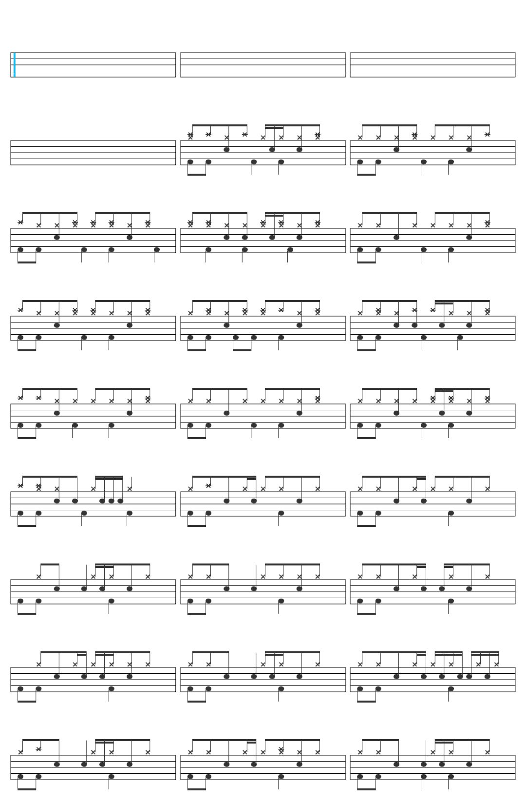 ワタナベカズヒロ Fuel My Soul drum sheet