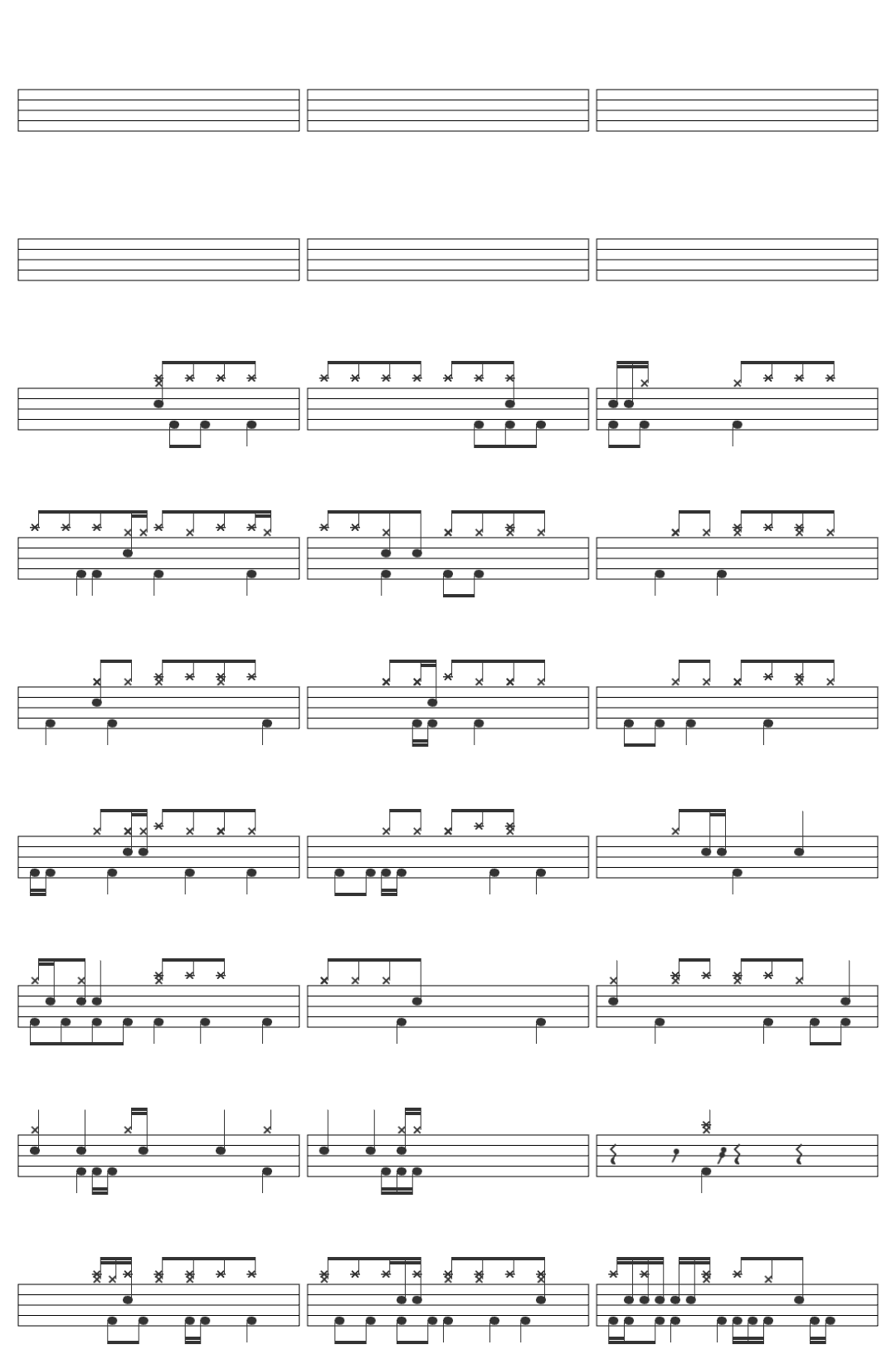Excelsis Eternity drum sheet