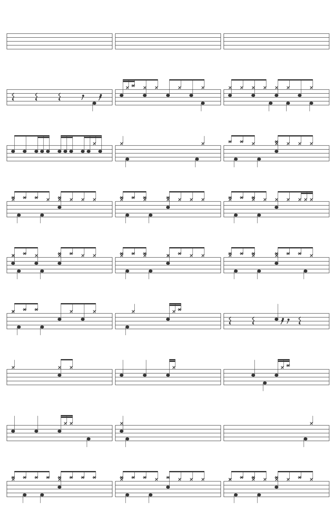 Maretu Mind brand drum sheet