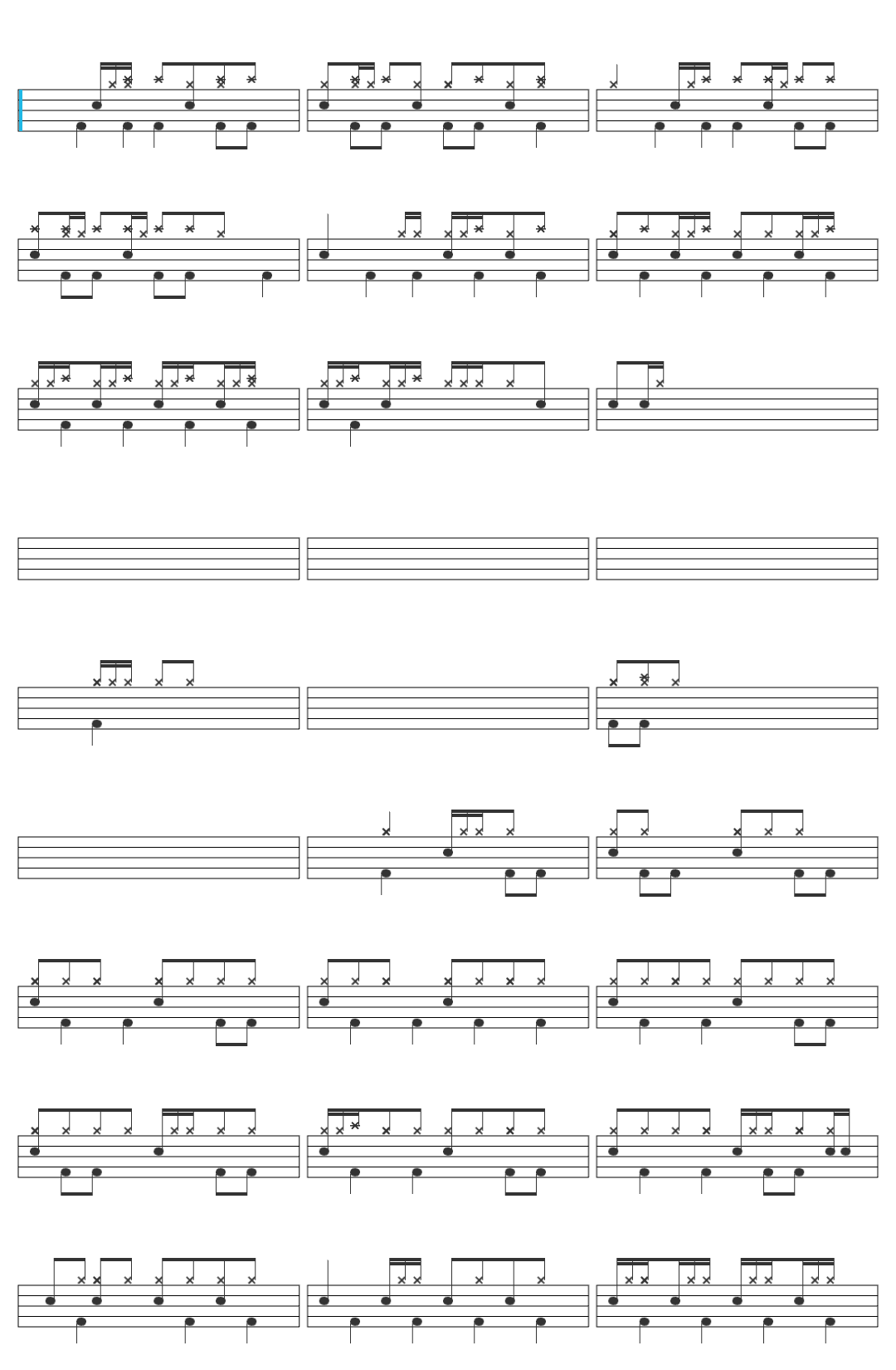 Comeback Kid Heavy Steps drum sheet