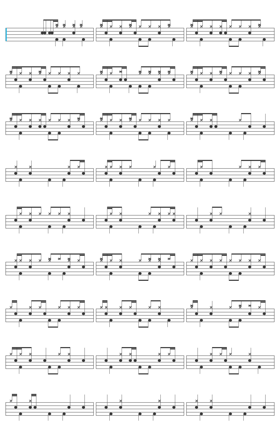 Glen Check Candy Pink drum sheet