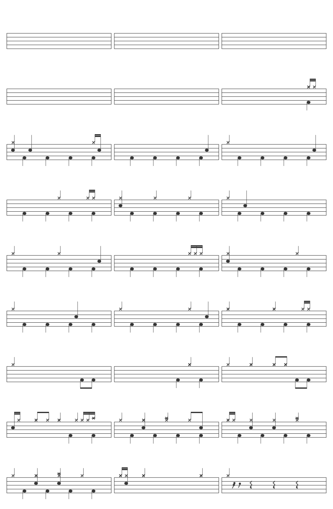 Eternxlkz Montagem Nada Tropica Slowed + Reverb drum sheet