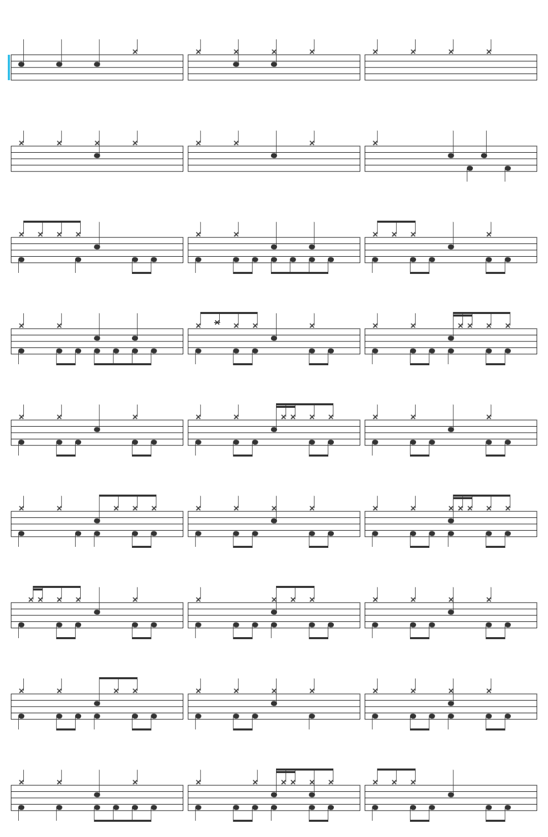 Mountain Mississippi Queen-v2 drum sheet