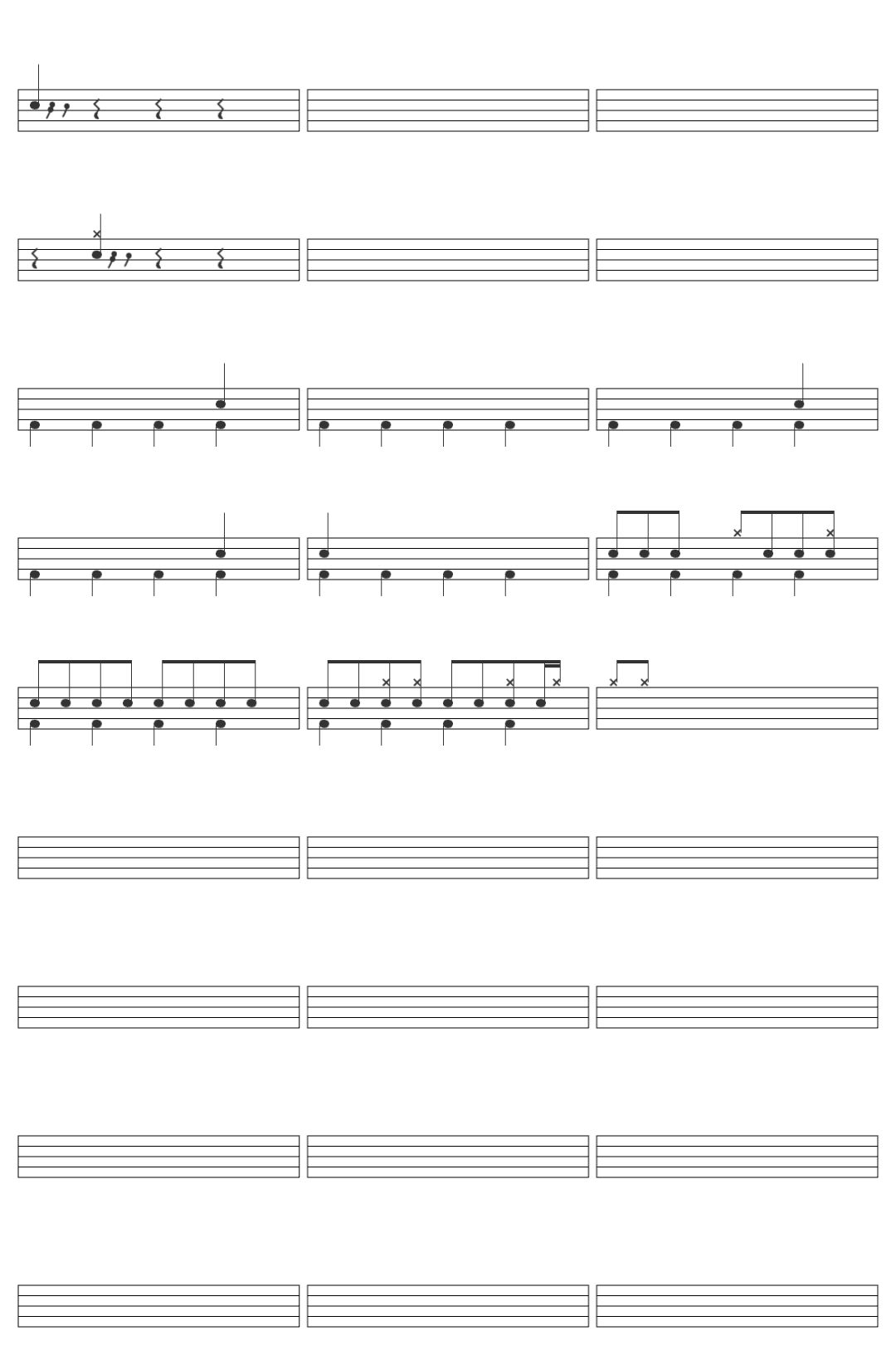 Francesco Renga La Tua Bellezza drum sheet