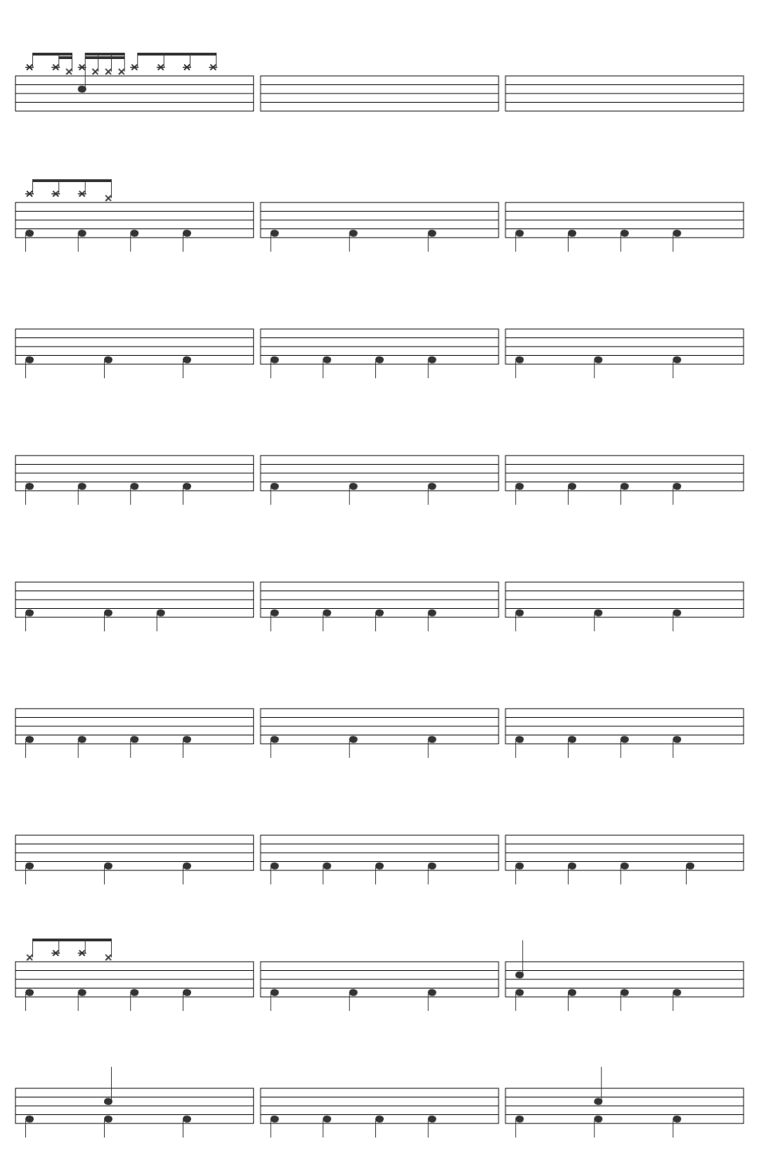 The Surfaris Wipe Out-v3 drum sheet