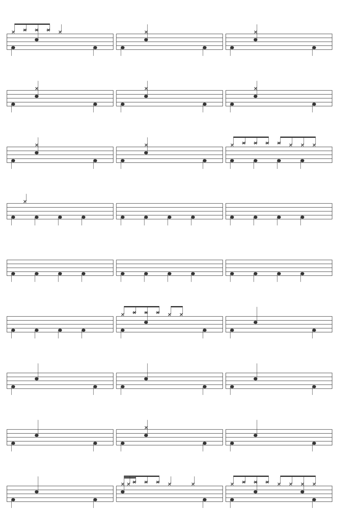 The Enemy 2 Kids drum sheet