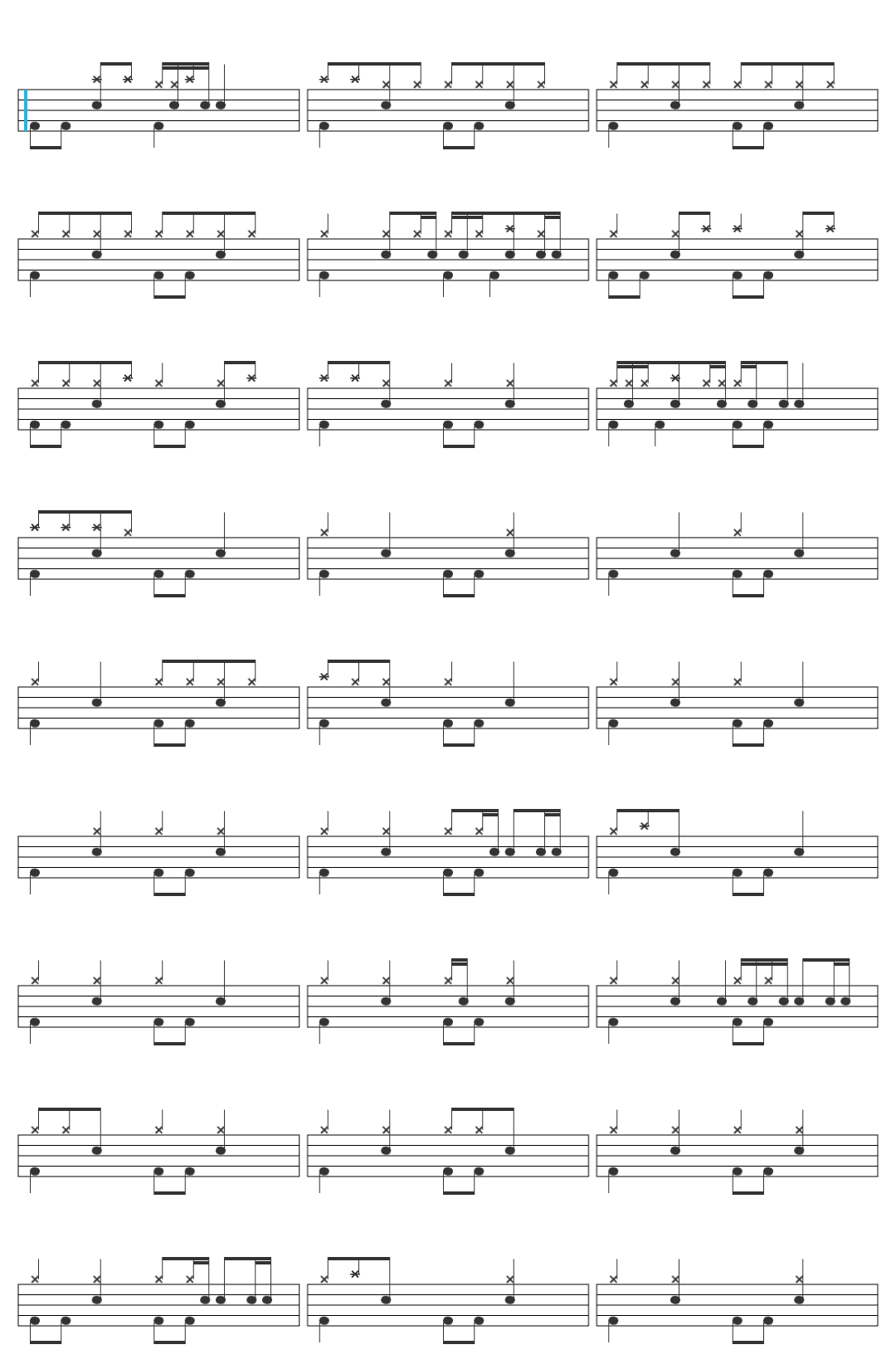 Kami Kehoe Fade Out drum sheet