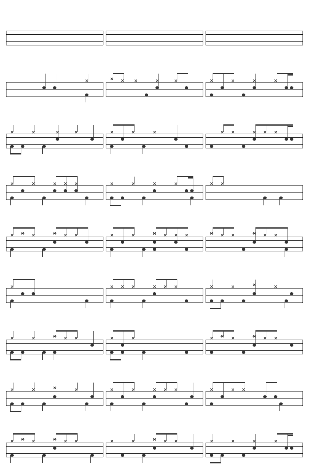 Secret Oyster Oyster jungle drum sheet