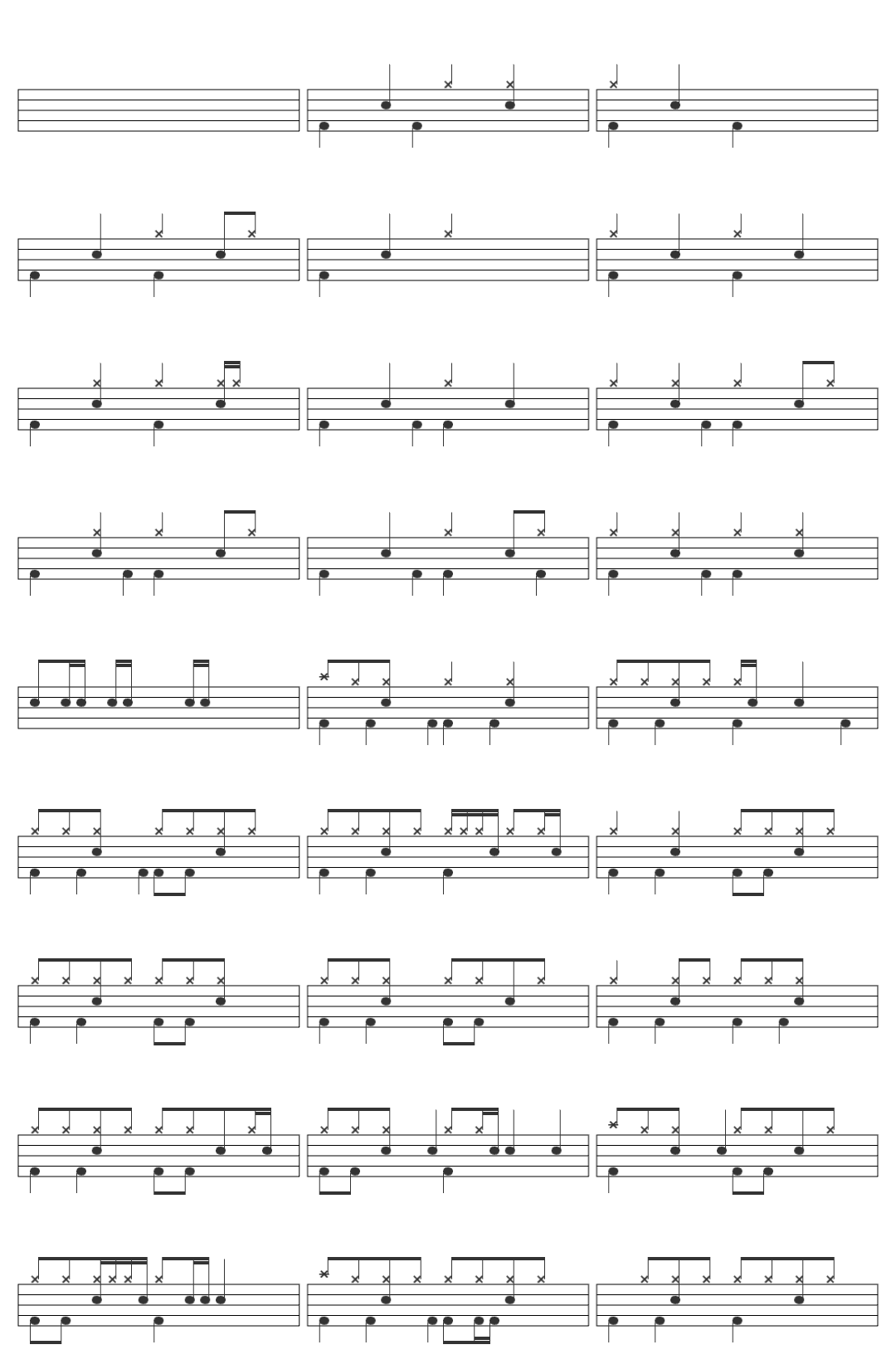 Frank Zappa Joe's Garage drum sheet