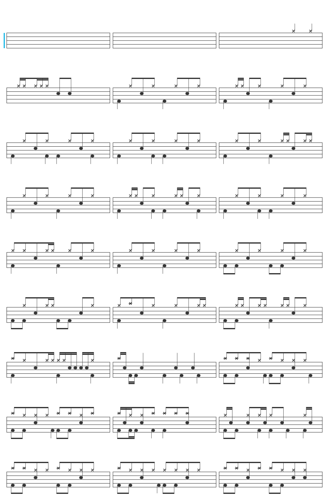 Elio e le Storie Tese Lampo drum sheet