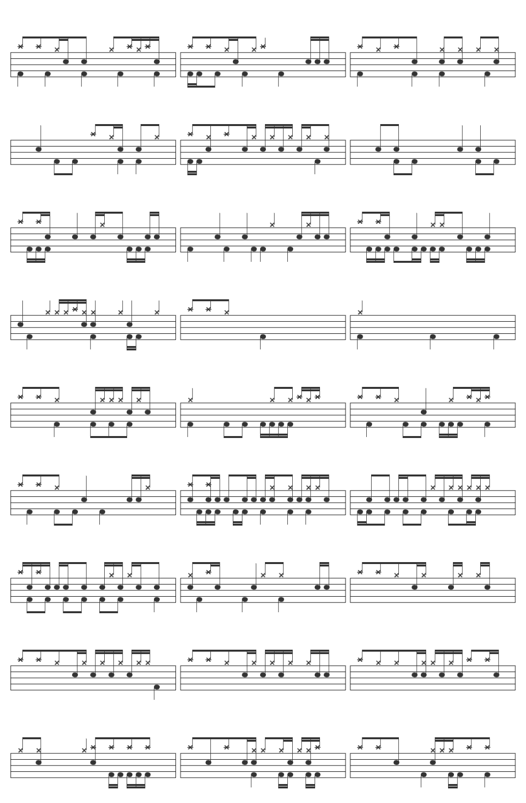 sampling masters MEGA Rottel The Mercury drum sheet