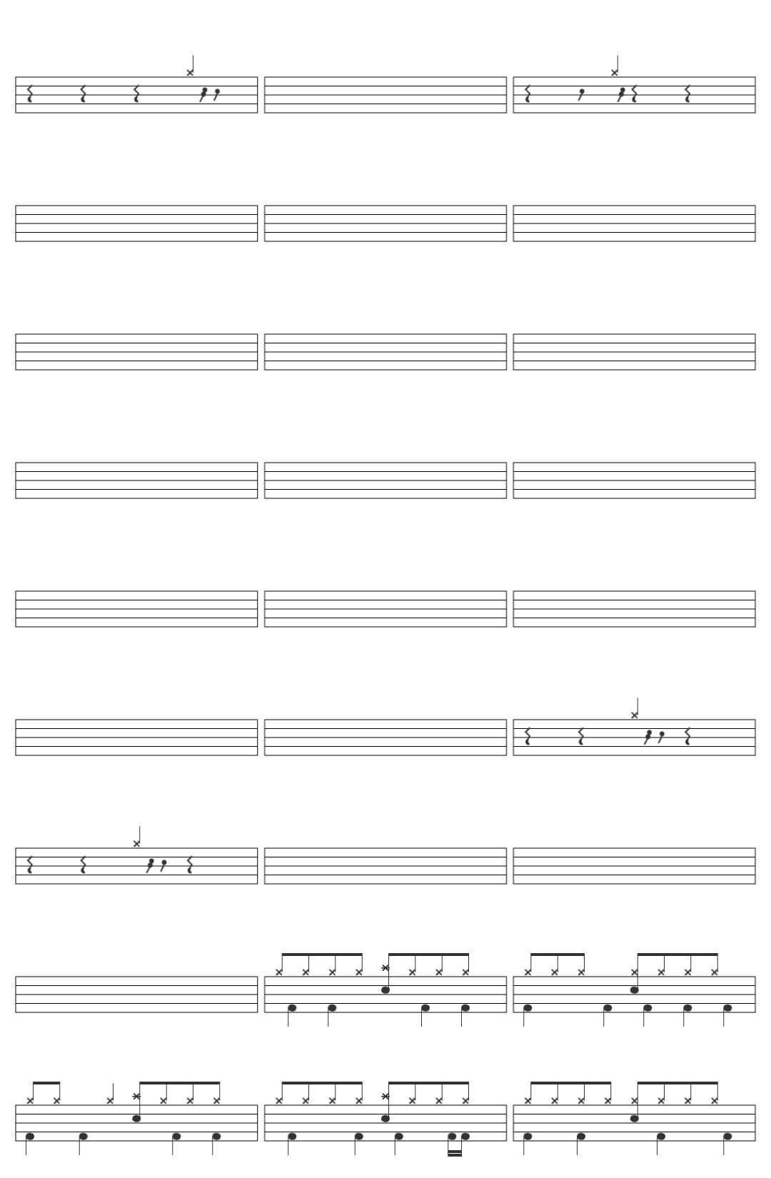 Hot Milk Glass Spiders drum sheet