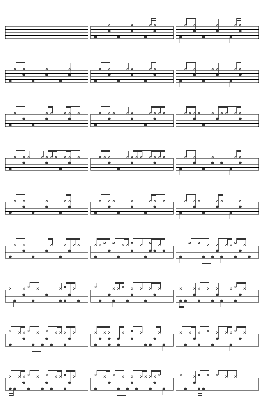 Good Kid Cicada drum sheet