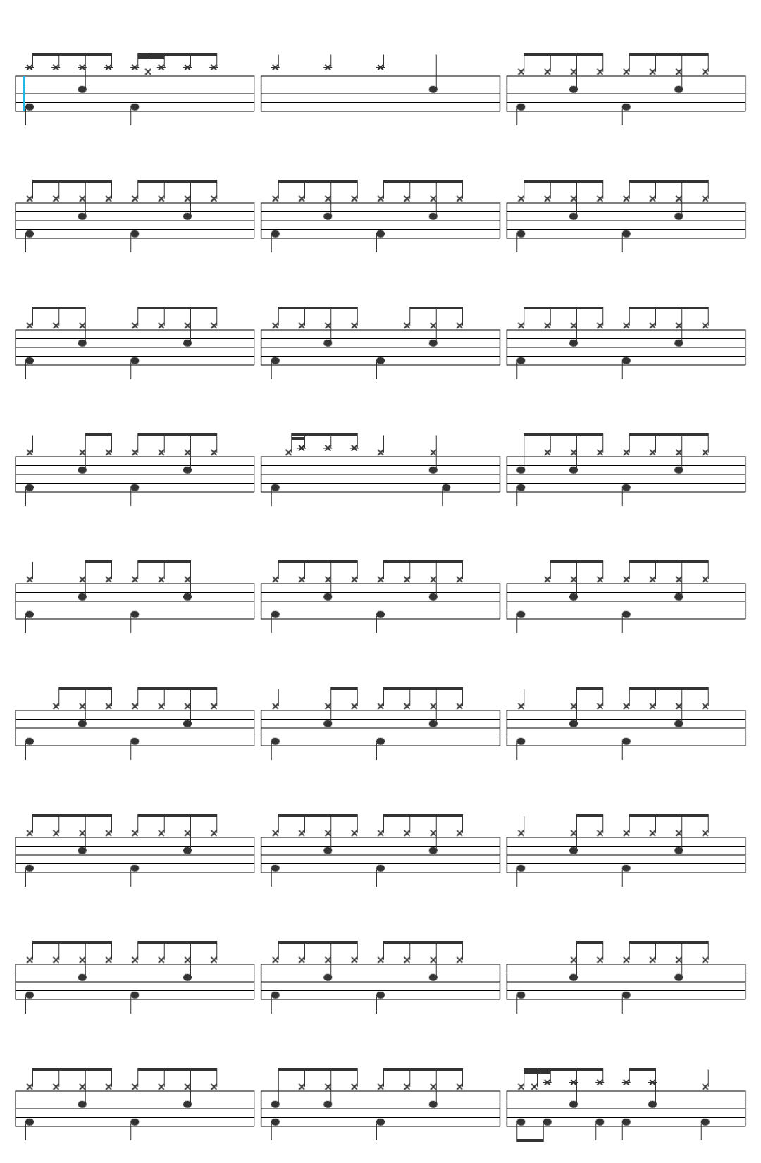 WillyRodriguezWasTaken Vampira drum sheet