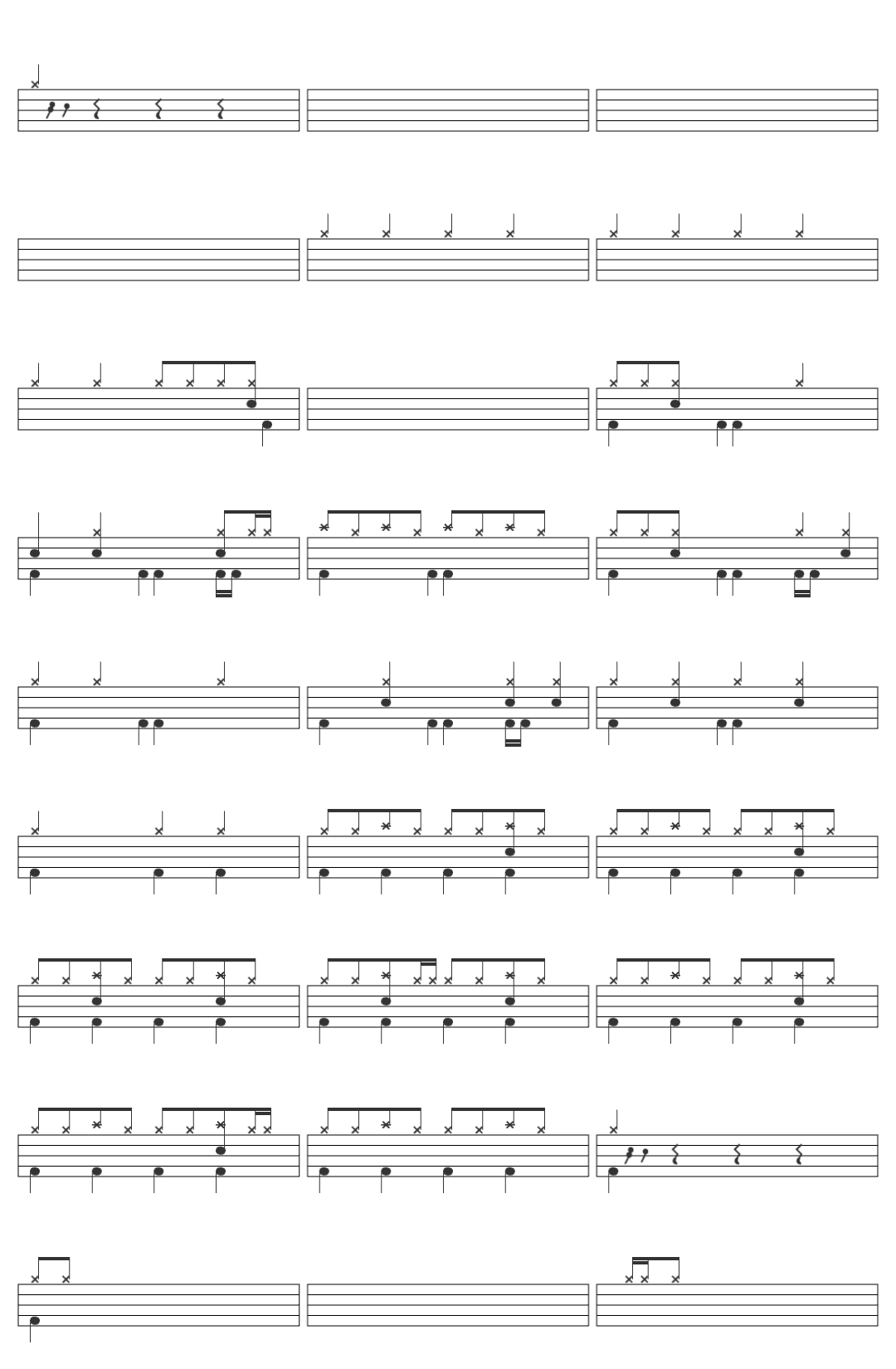 Darktek Panik (Since song 2012) |Free Download| drum sheet