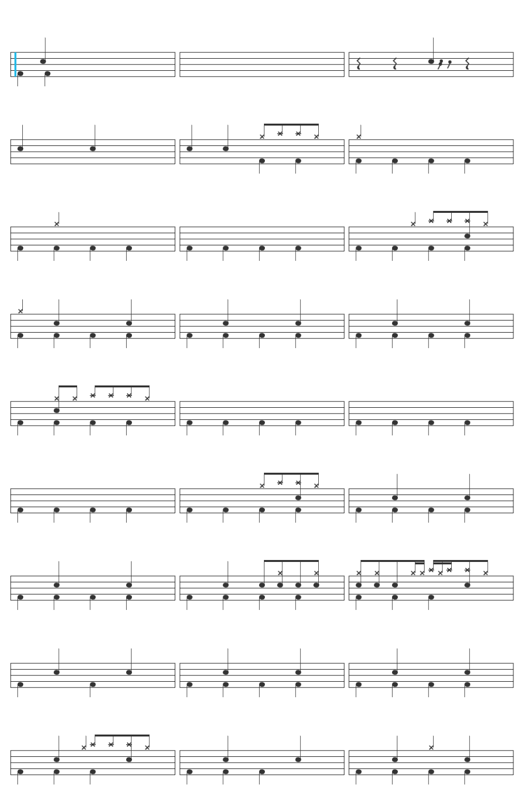 Prinz Counting Stars OneRepublic drum sheet