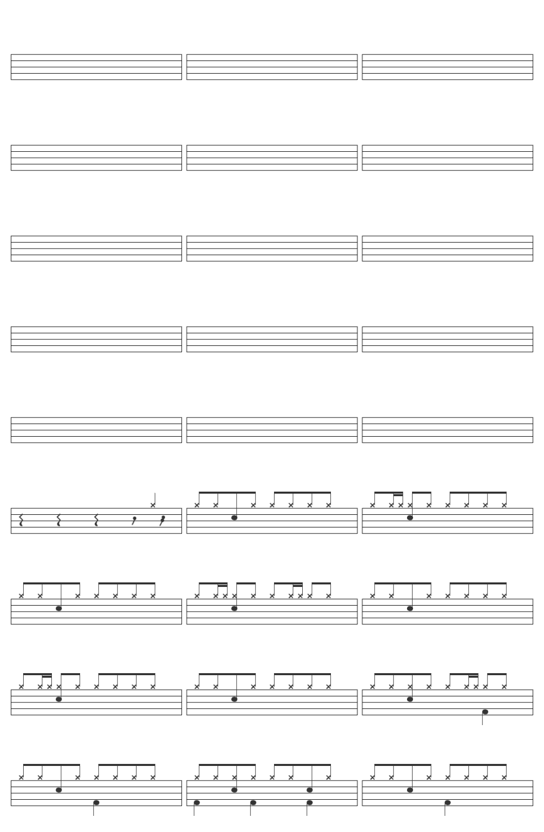7clouds Ariana Grande 7 rings Lyrics drum sheet