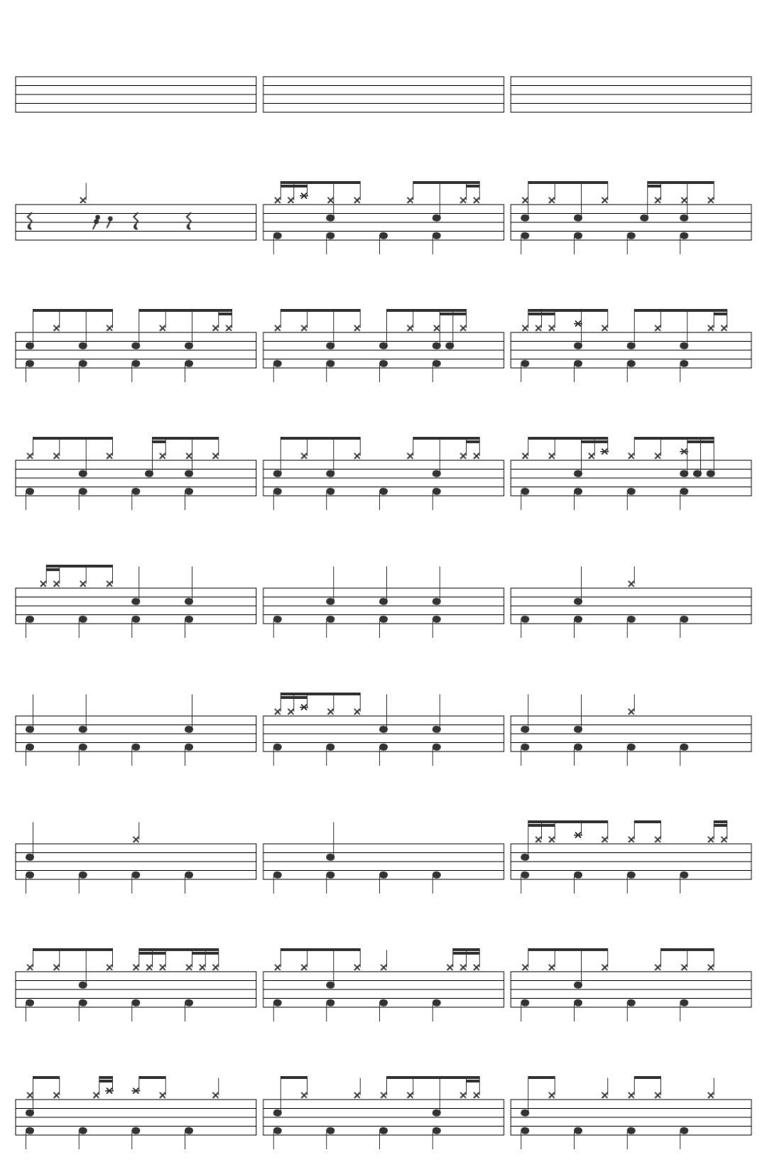 MAN WITH A MISSION FLY AGAIN 2019 drum sheet