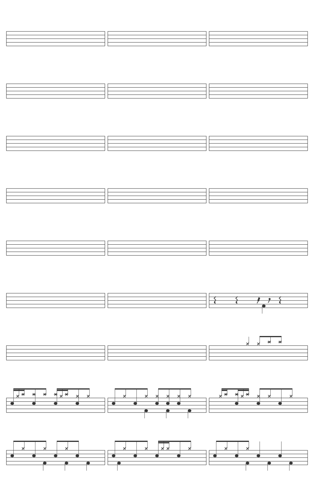MAN WITH A MISSION Change the World drum sheet
