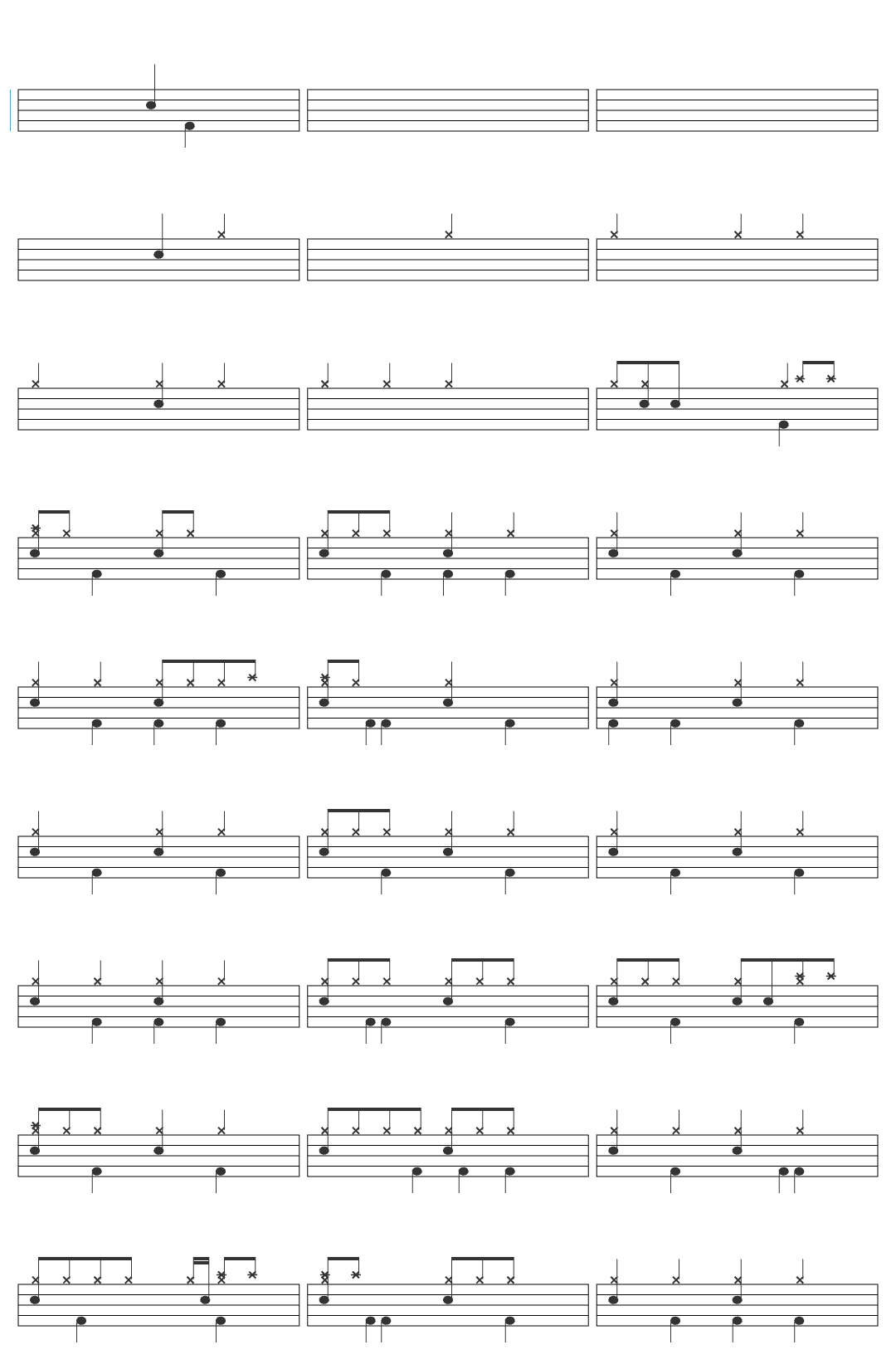 TOTO Pamela drum sheet