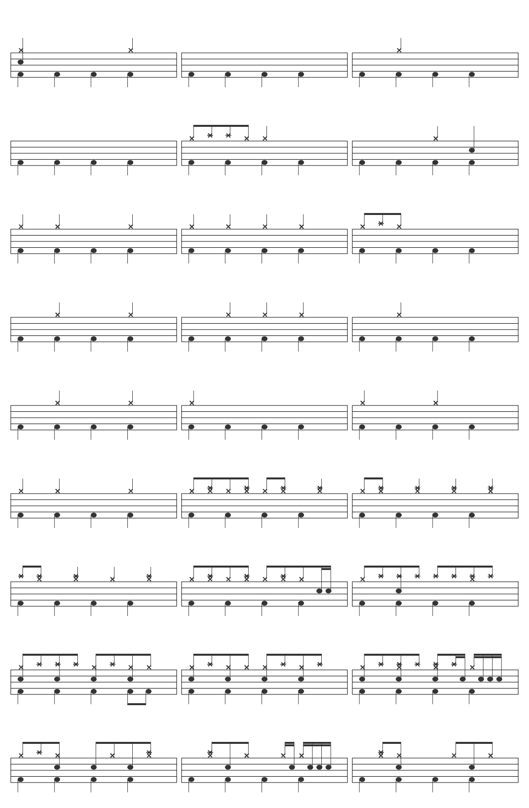 Franz Ferdinand This Fire drum sheet