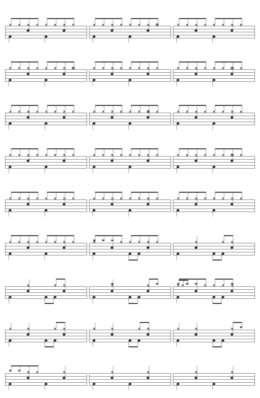 WET LEG CPR drum sheet