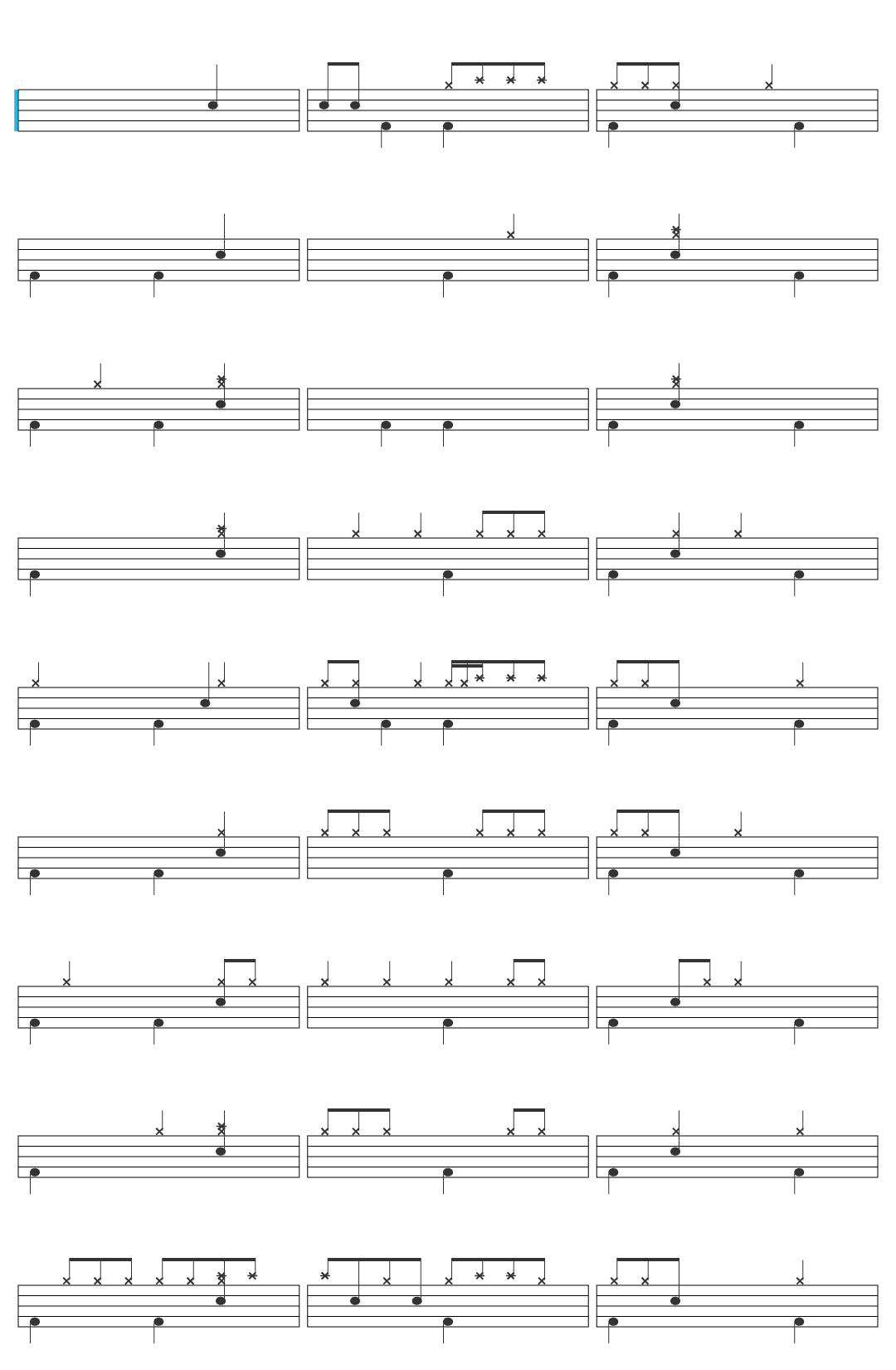 Aerosmith Crazy-v17 drum sheet