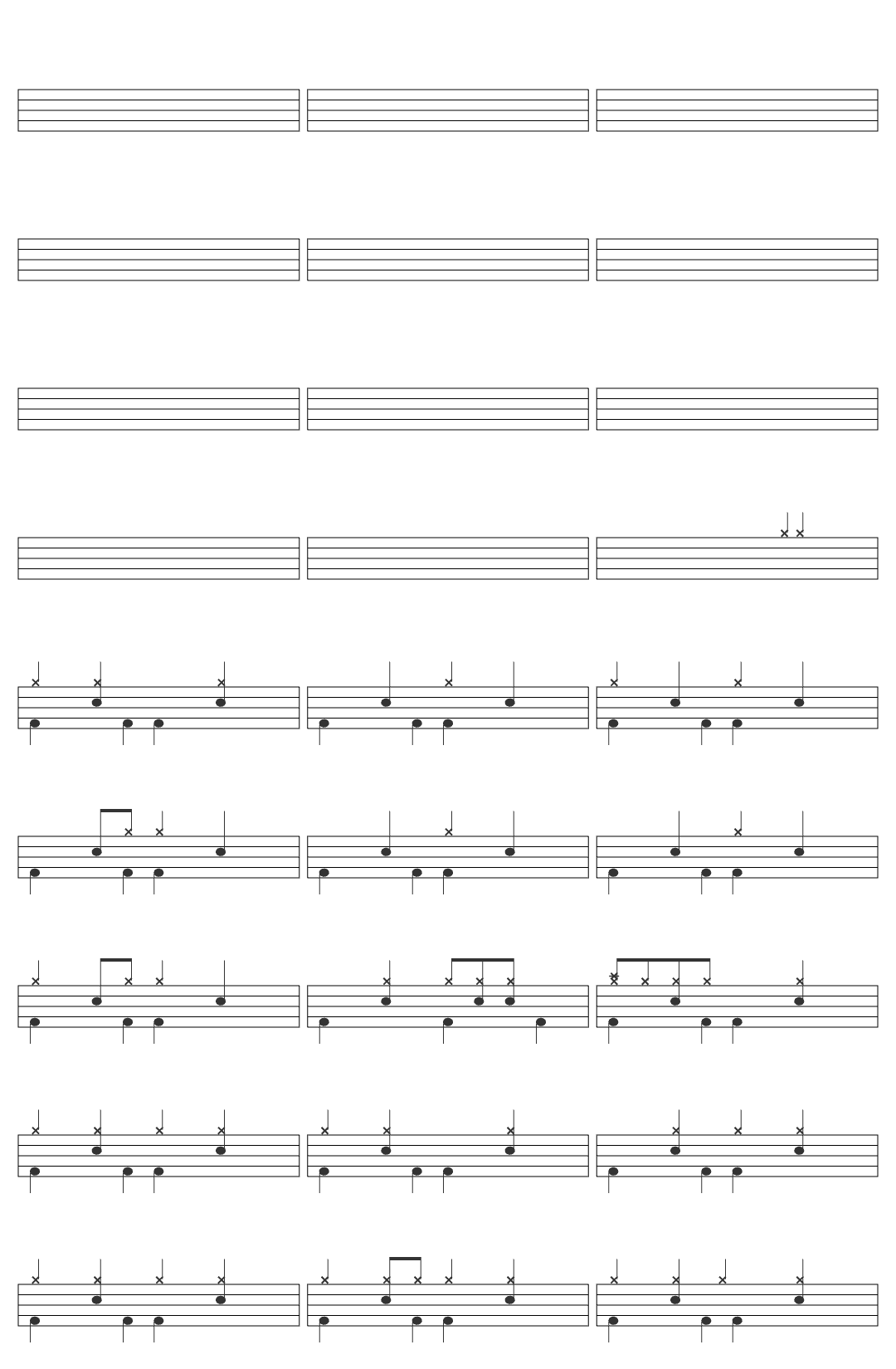 Frank Ocean Solo-v12 drum sheet