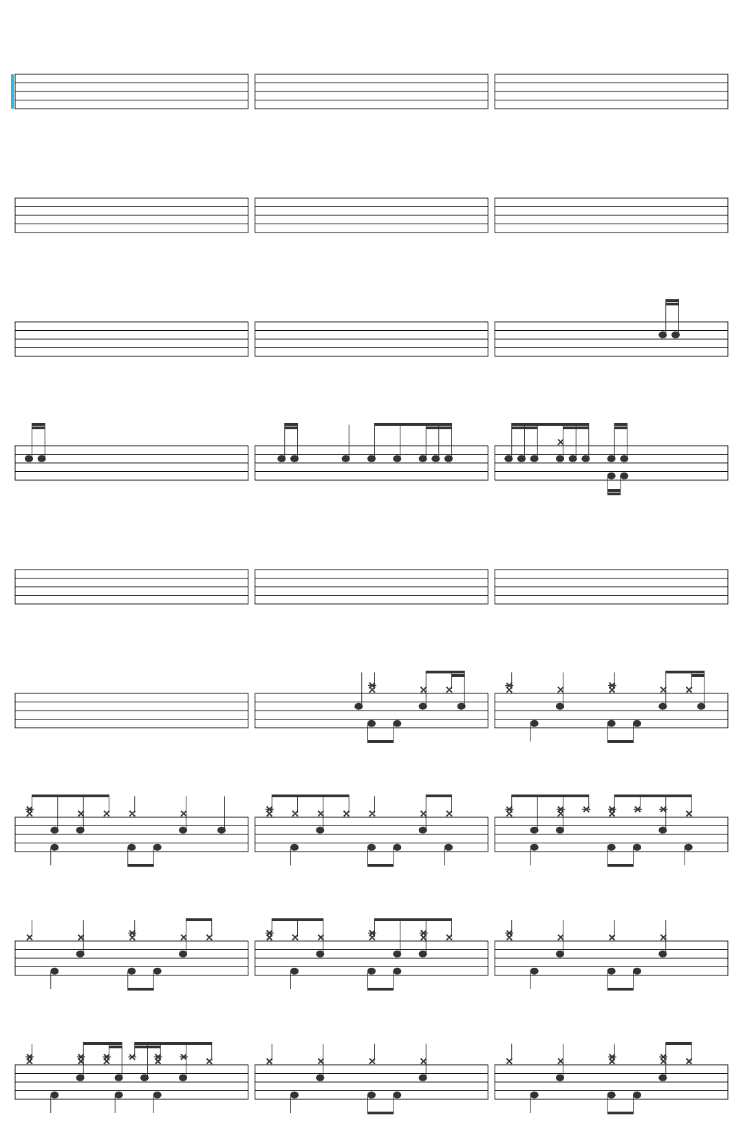 Red Hot Chili Peppers Can't Stop [Official Music Video]-v2 drum sheet