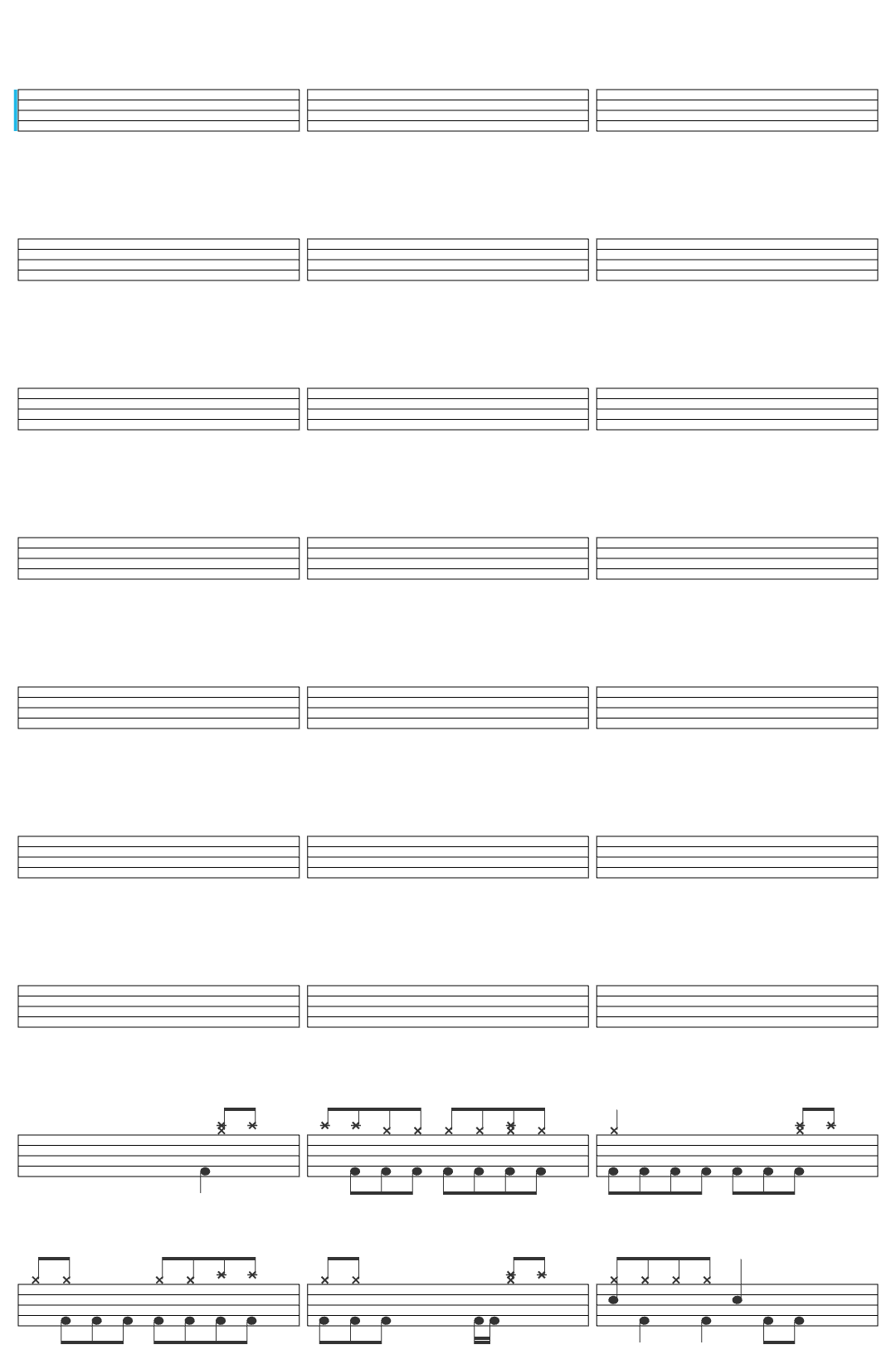 Rush The Trees drum sheet