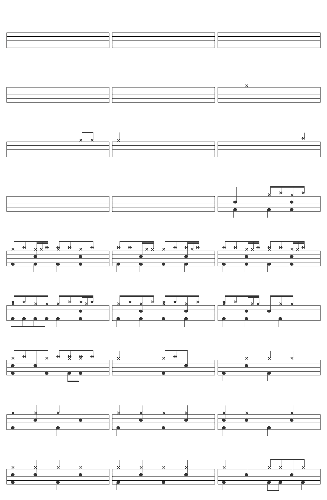 The Sundays Blood On My Hands drum sheet