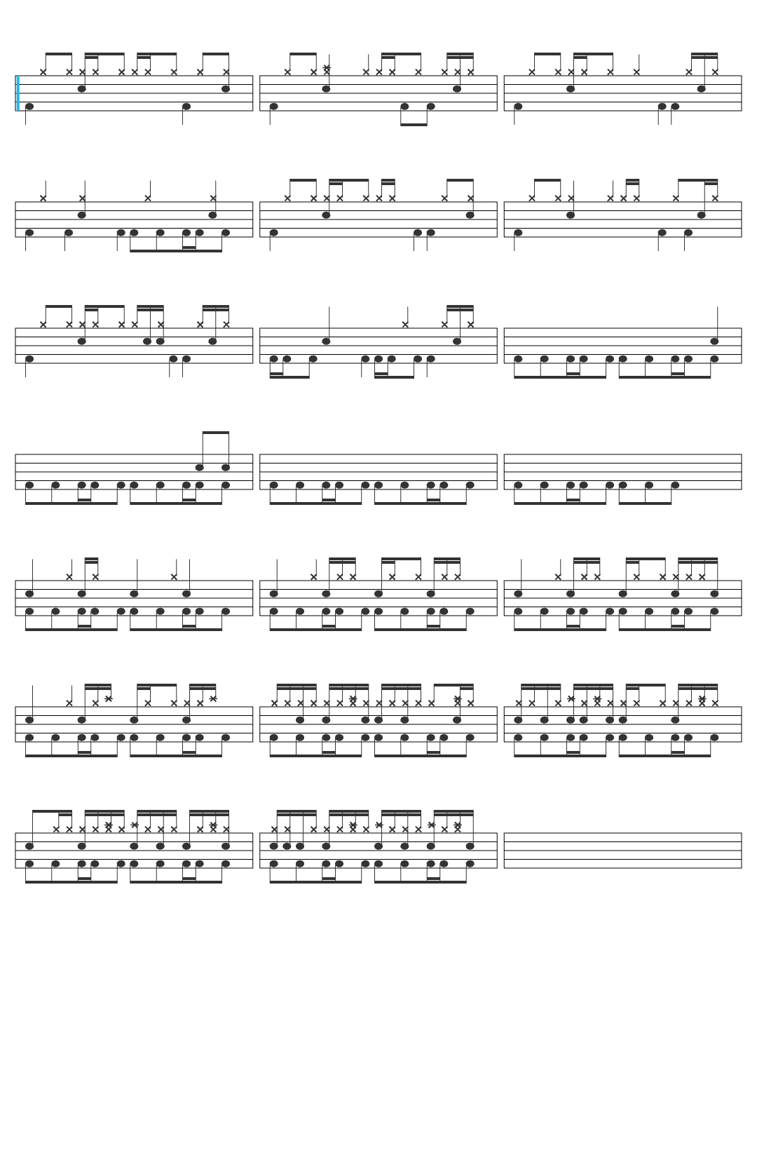 Zivixius Squidward Yell-v2 drum sheet