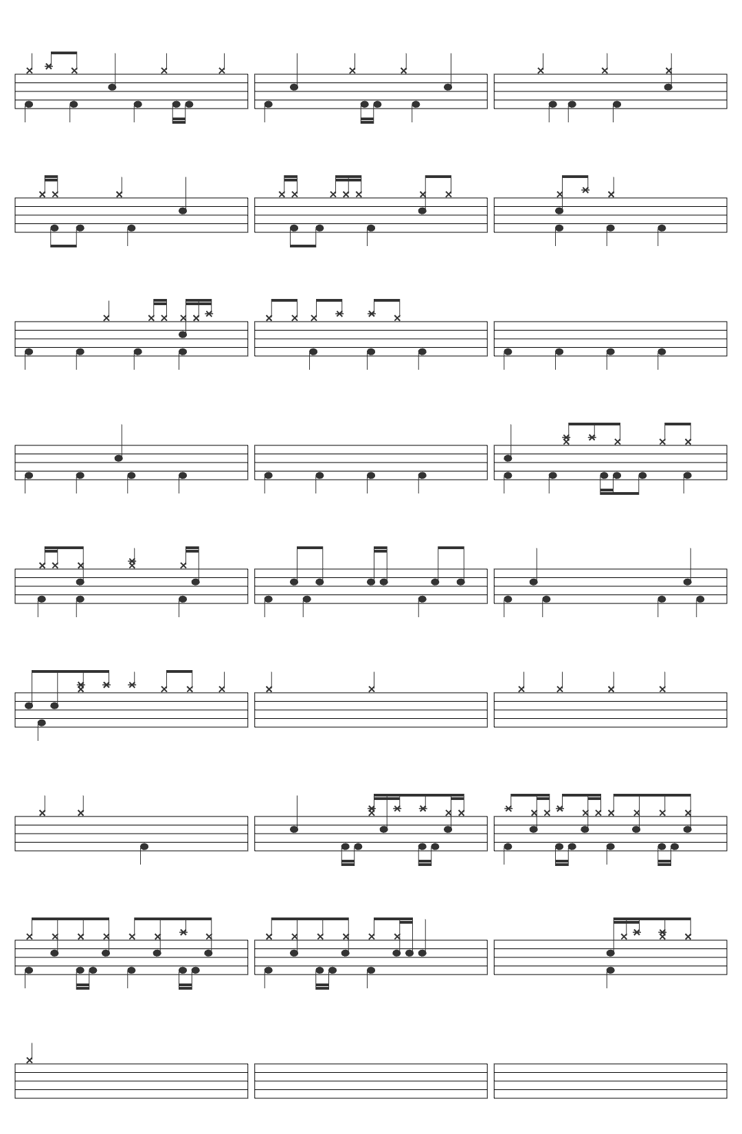 ZackGrooves Drum Solos be like... drum sheet