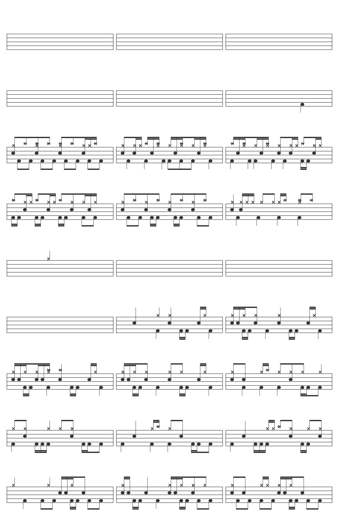 Roselia Always recall. drum sheet