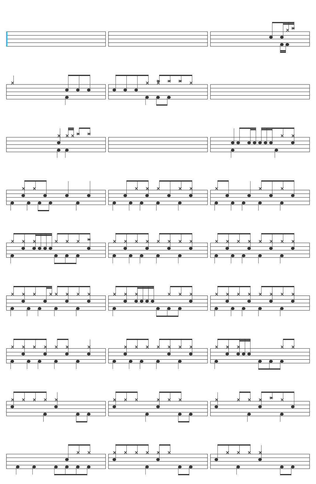 Worakls No Boundaries drum sheet